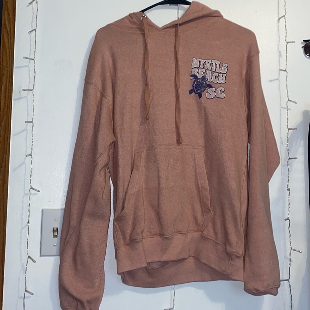 Hoodie fits perfect, it fits like. A medium